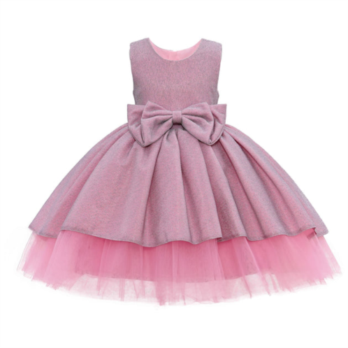 Tulleen pink sarita glitter double bow dress