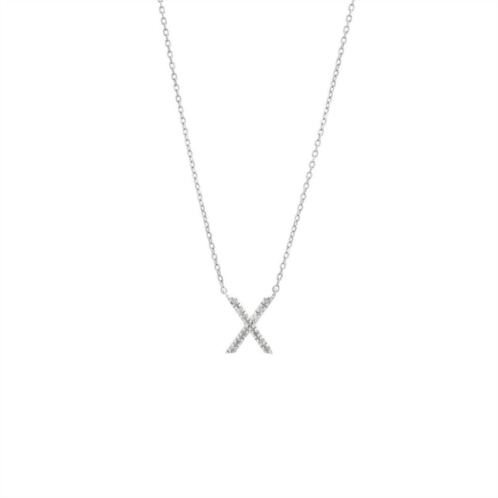 Monary silver diamond initial x necklace