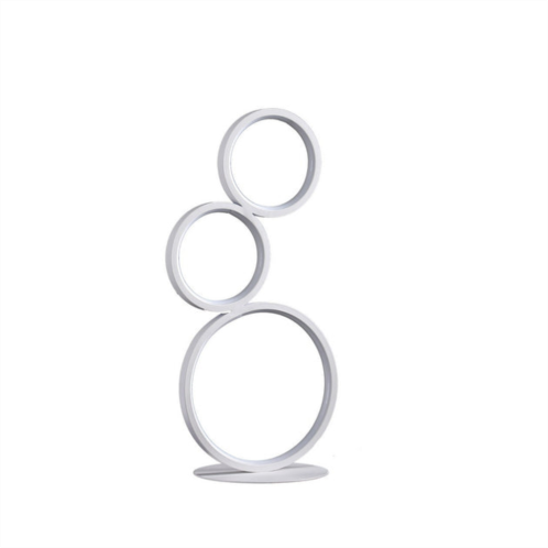 Simplie Fun 17 in 3-ring shaped odu white led minimalist metal table lamp