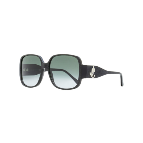 Jimmy Choo womens square sunglasses tara/s dxf9o black/silver/glitter 59mm