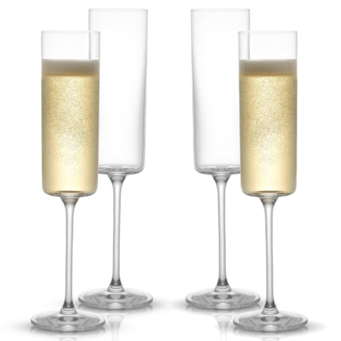 JoyJolt claire cyrstal cylinder champagne glasses - 5.7 oz - set of 4