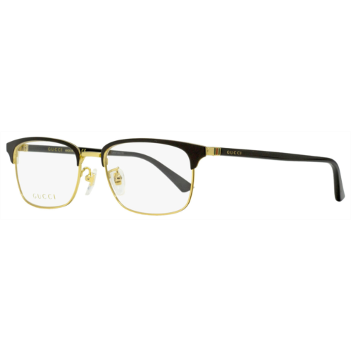 Gucci mens rectangular eyeglasses gg0131o 001 gold/black 53mm