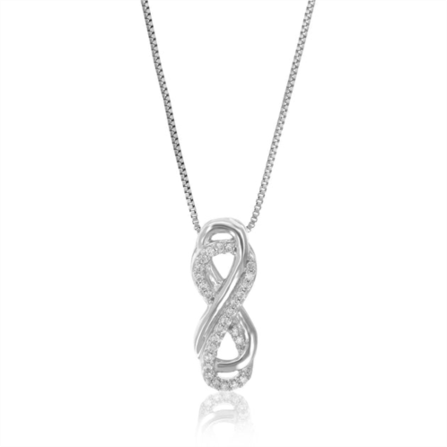 Vir Jewels 1/10 cttw lab grown round cut diamond infinity pendant necklace .925 sterling silver 1/10 inch with 18 inch chain