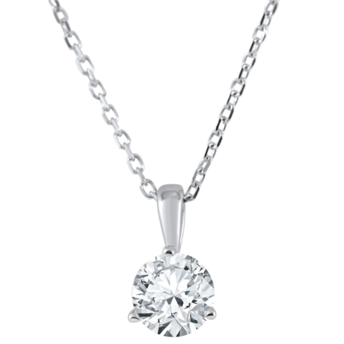 Pompeii3 1/5 ct solitaire lab grown diamond pendant available in 14k and platinum