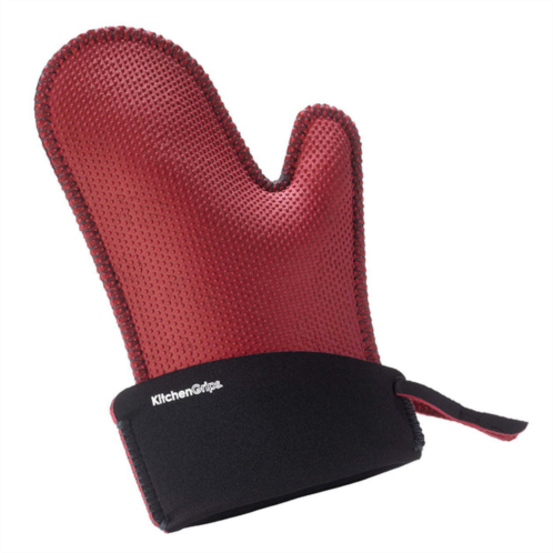 Kitchen Grips silicone chefs oven mitt large, red/black