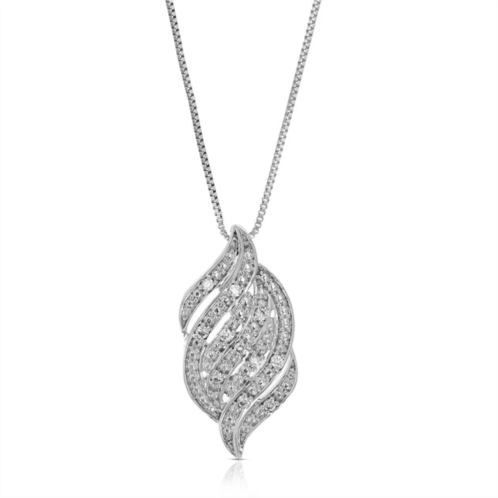 Vir Jewels 1/12 cttw lab grown diamond fashion pendant necklace .925 sterling silver 2/5 inch with 18 inch chain, size 3/4 inch