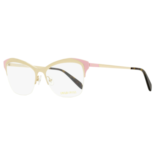 Emilio Pucci womens geometric eyeglasses ep5074 033 gold/pink/havana 53mm