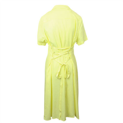 Opening Ceremony yellow cotton lace up back shirt dress