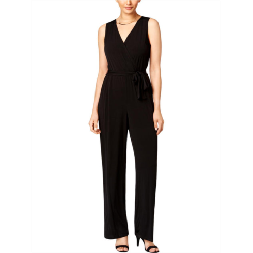 NY Collection petites womens matte jersey v-neck jumpsuit