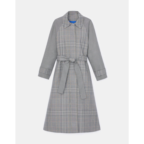 Lafayette 148 New York l148 outdoor double face houndstooth plaid trench