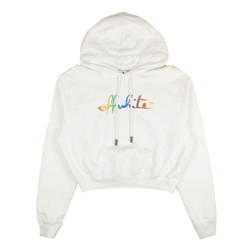 Off-White white rainbow logo hoodie