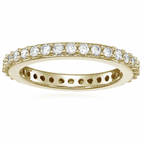 Vir Jewels 1 cttw diamond eternity ring for women, wedding band in 14k yellow gold prong set