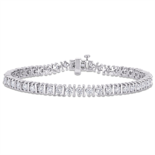 Mimi & Max 4 1/2ct dew created moissanite bar tennis bracelet in sterling silver