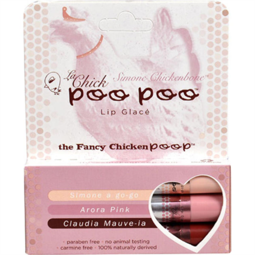 Poo Poo 1017 lip glace trio pack - simone, pink & mauve