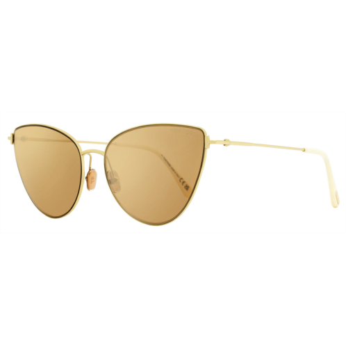 Tom Ford womens cat eye sunglasses tf1005 anais-02 32g gold/ivory 62mm
