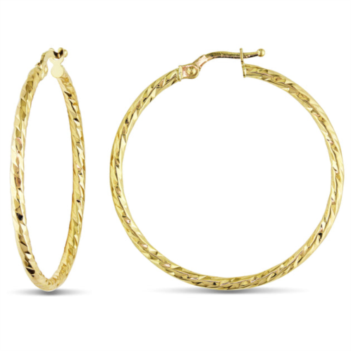 Mimi & Max 35mm diamond cut hoop earrings in 10k yellow gold