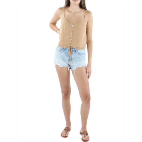 Sadie & Sage coconut girl womens button down cropped camisole