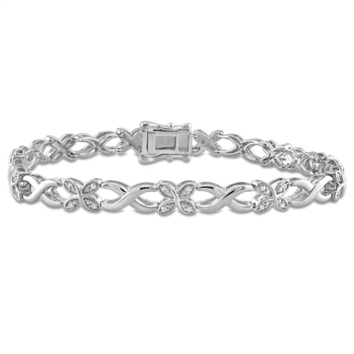 Mimi & Max 1/5ct tdw diamond infinity link bracelet in sterling silver - 7.25 in.