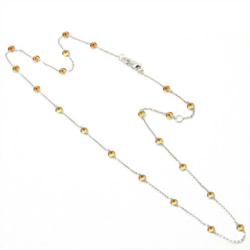 Monary silver citrine necklace (16+2)