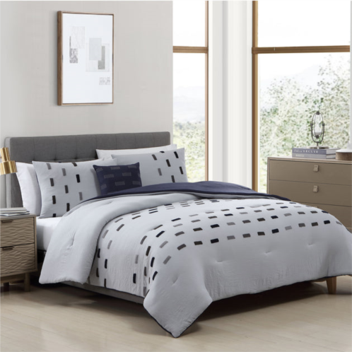 Modern Threads - drew collection 4-piece comforter set - reversible elegant bed set - includes comforter, shams, & decorative pillows - luxurious bedding king