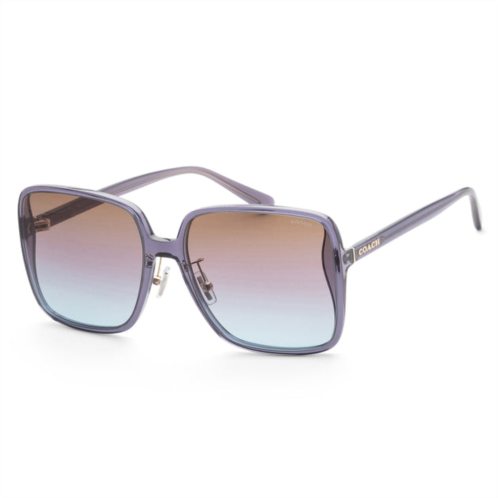 Coach womens 61mm transparent violet sunglasses