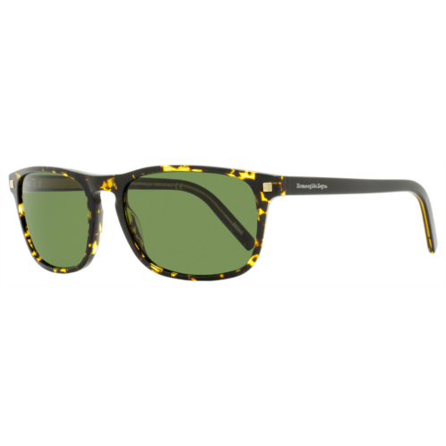 Zegna mens rectangular sunglasses ez0173 52n havana 58mm