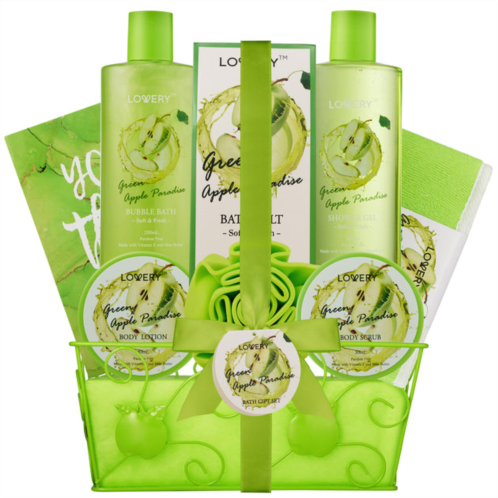 Lovery green apple paradise teachers appreciation basket, 9pc aromatherapy package