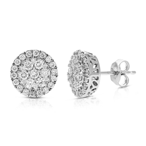 Vir Jewels 1 cttw round cut lab grown diamond stud earrings in .925 sterling silver prong set