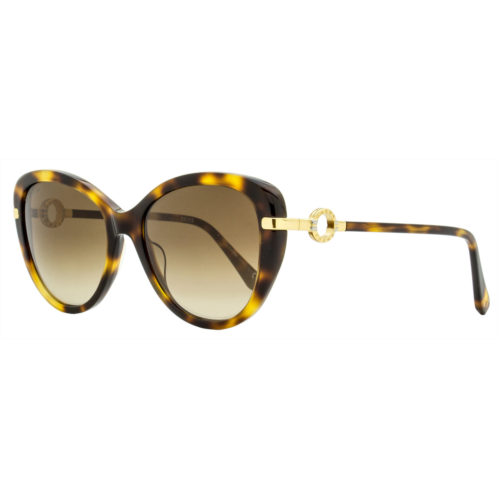 Omega womens cat eye sunglasses om0032 52g havana/gold 56mm