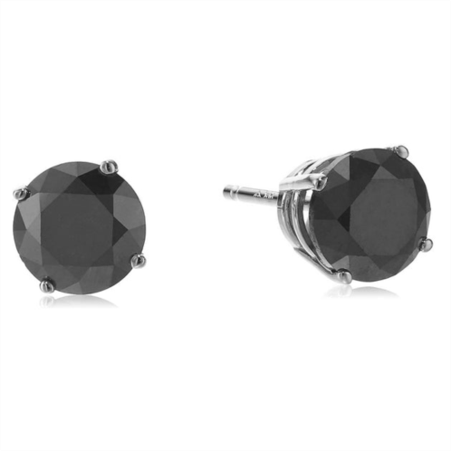 Vir Jewels 1 cttw black diamond stud earrings 14k gold round with push backs