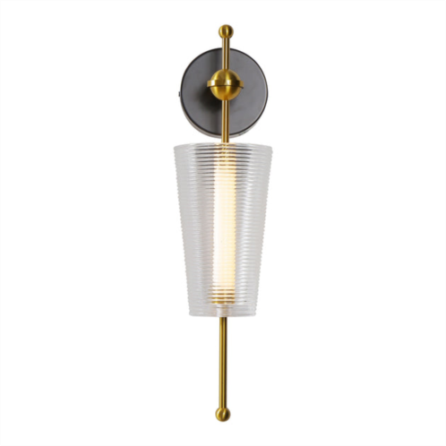 VONN Lighting toscana vaw1101ab 5 integrated led wall sconce lighting fixture with glass shade in antique brass