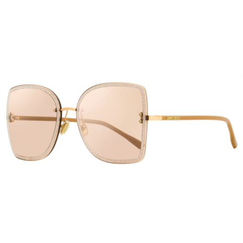 Jimmy Choo womens square sunglasses leti fib2s nude/gold 62mm