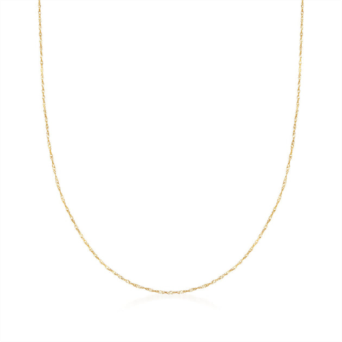 Ross-Simons italian .8mm 14kt yellow gold adjustable singapore chain necklace