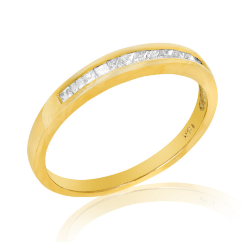 Vir Jewels 1/4 cttw princess cut diamond wedding band 14k yellow gold channel set
