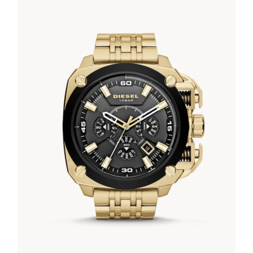 Diesel mens bamf chronograph, gold-tone stainless steel watch