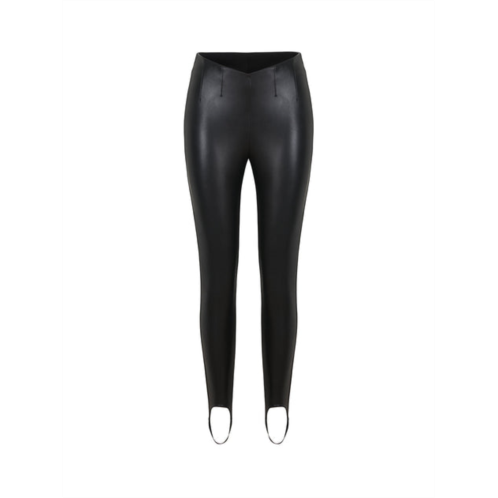 Nocturne high-waisted stirrup faux leather leggings