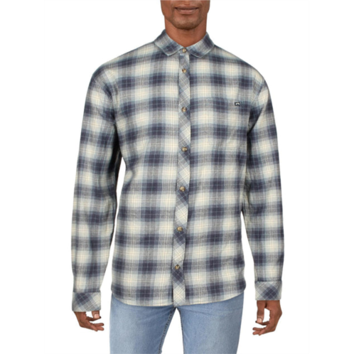 Billabong coastline mens flannel plaid button-down shirt