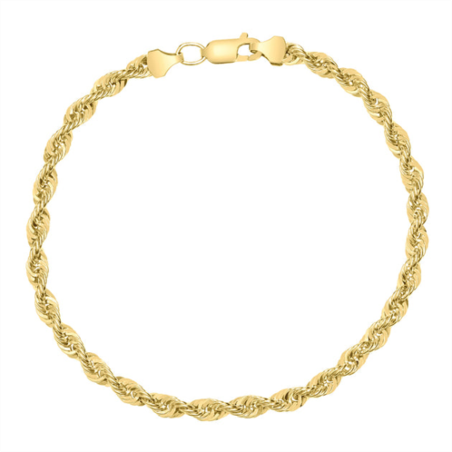 Monary 14k yellow gold filled 4.5mm rope chain bracelet with lobster clasp