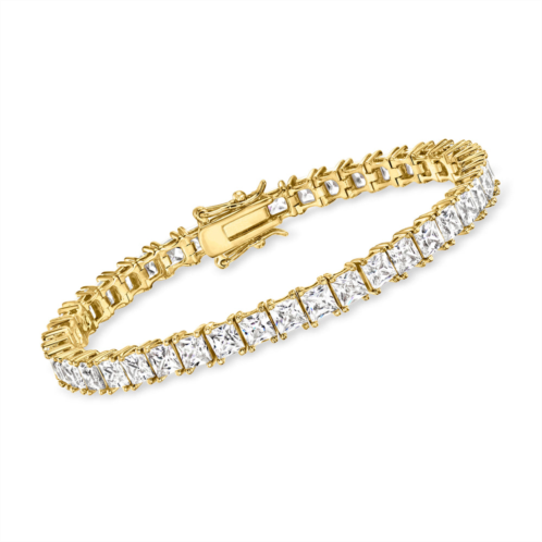 Ross-Simons princess-cut cz tennis bracelet in 18kt gold over sterling