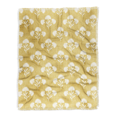 Deny Designs schatzi brown suri floral golden throw blanket