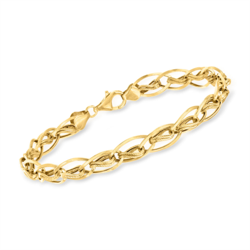 Ross-Simons 14kt yellow gold oval and double-twist link bracelet