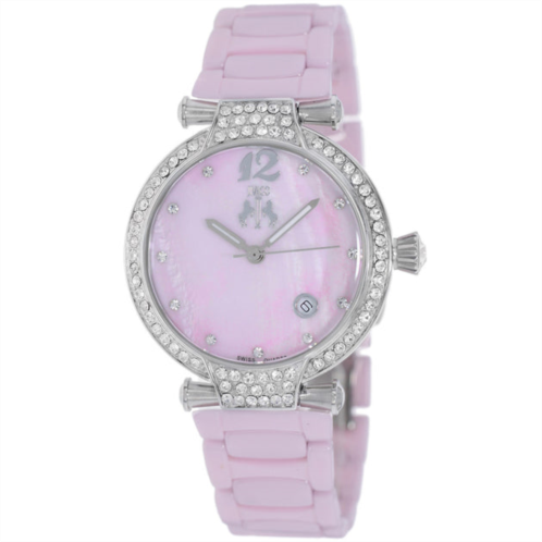 Jivago womens pink mop dial watch