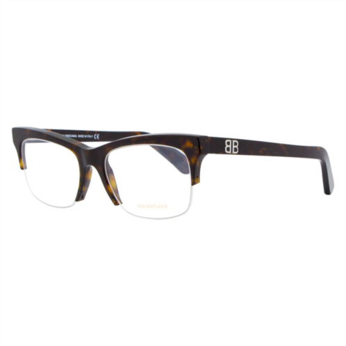 Balenciaga rectangular eyeglasses ba5087 052 dark havana 53mm 5087
