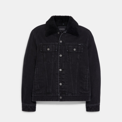 Coach Outlet denim jacket with sherpa lining