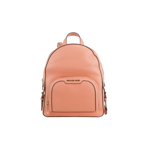 Michael Kors jaycee medium sherbert pebbled leather zip pocket backpack womens bookbag