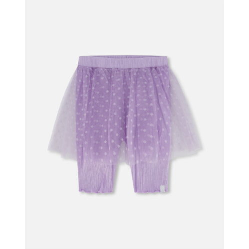 Deux par Deux biker short with mesh skirt lilac