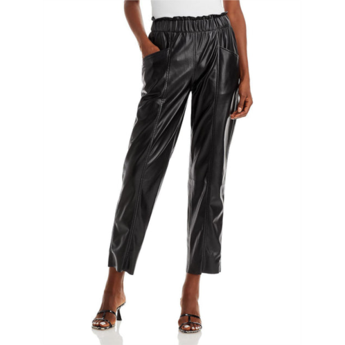 Sundays harper womens faux leather mid rise ankle pants