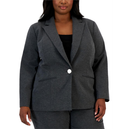 Kasper plus womens notch collar business one-button blazer