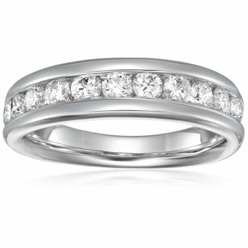 Vir Jewels 1/2 cttw diamond wedding band for women, comfort fit diamond wedding band in 14k white gold channel set