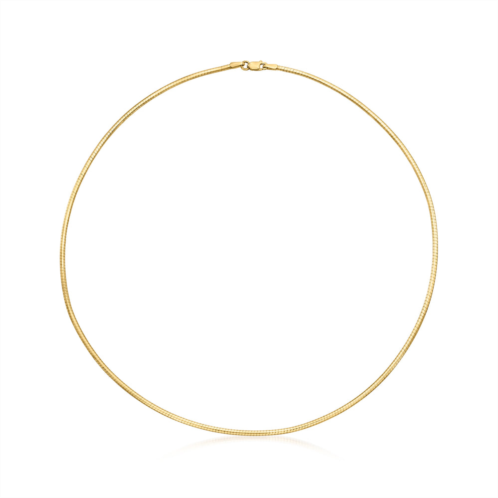 Canaria Fine Jewelry canaria italian 2mm 10kt yellow gold omega chain necklace